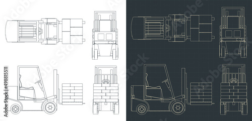 Forklift drawings with cargo