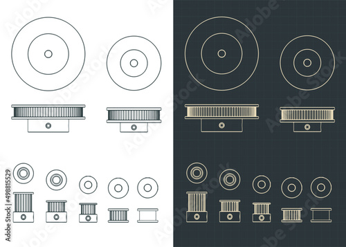 Pulleys and Idler blueprints set