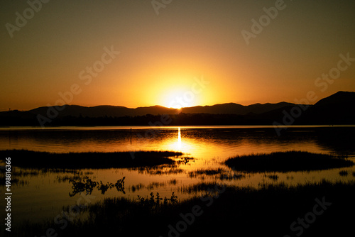 sunset over the river