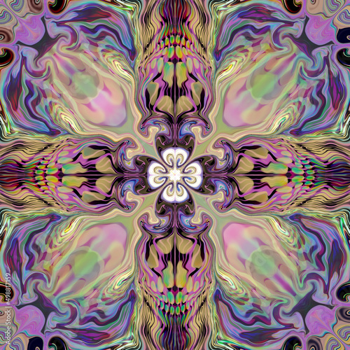 Seamless abstract psychedelic pattern for shawl prints, wallpapers and digital backgrounds.