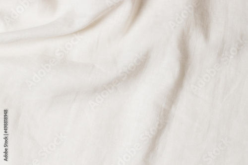 White crumpled linen fabric texture background Fototapete