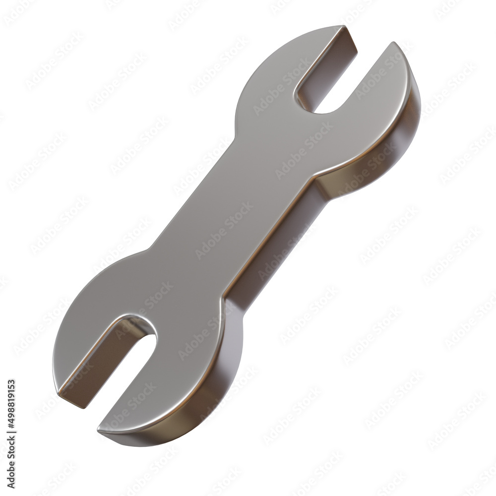 3d icon metal wrench reapair tool 3d icon metal wrench reapair tool