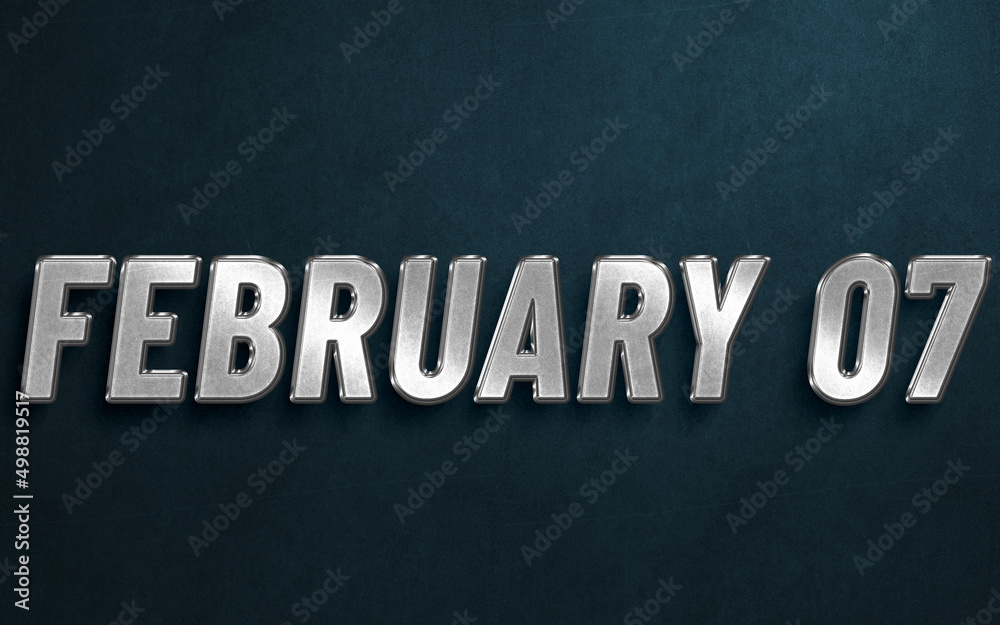 FEBRUARY IN SILVER HIGH RELIEF LETTERS ON DARK BACKGROUND FEBRUARY IN SILVER HIGH RELIEF LETTERS ON DARK BACKGROUND