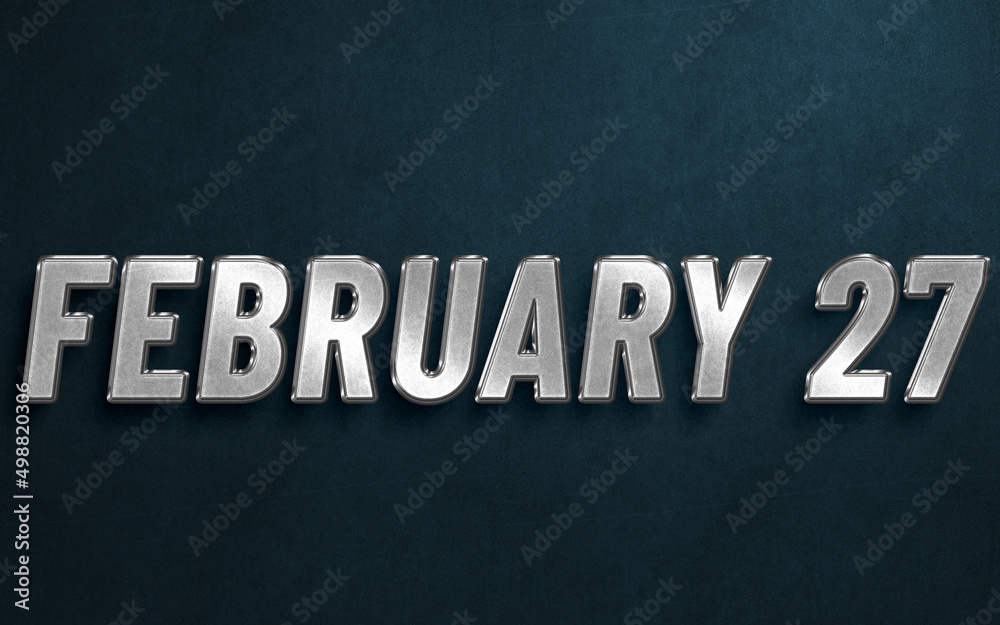 FEBRUARY IN SILVER HIGH RELIEF LETTERS ON DARK BACKGROUND FEBRUARY IN SILVER HIGH RELIEF LETTERS ON DARK BACKGROUND