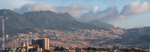 Landscape of some popular neighborhoods in Bogotas mountains photo