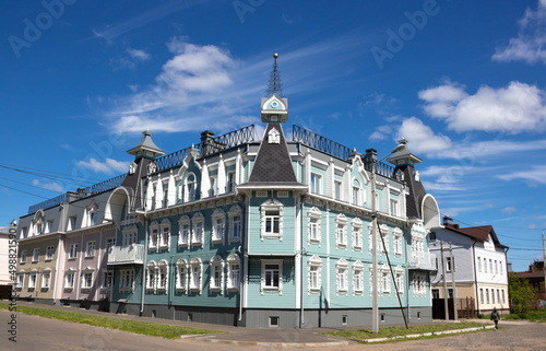 Rybinsk, Russia. Beautiful house against the sky in a small Russian town © Sofya