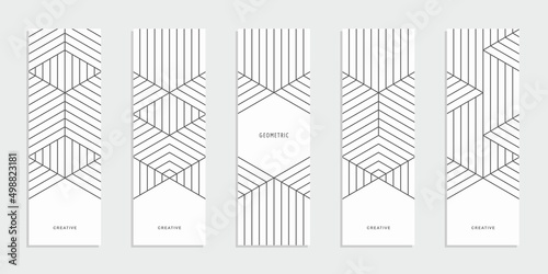 Abstract geometric technological company brochure. Vector business flyer.