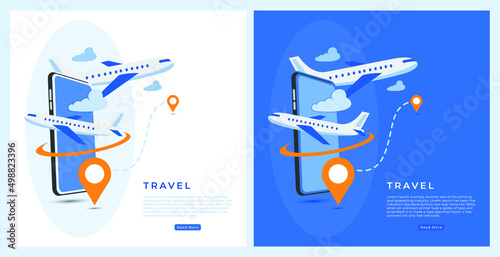 travel tour social media post design template
smartphone airplane navigation flat illustration template