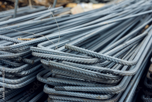 Obraz na plátně Reinforcement steel rod at construction site