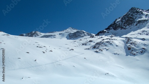 winter adventure skitouring in stubaier alpes mountains © luciezr