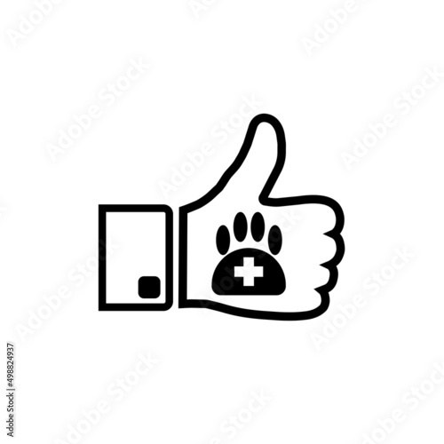 Like and paw sign and medical cross. Good veterinarian clinic eps ten