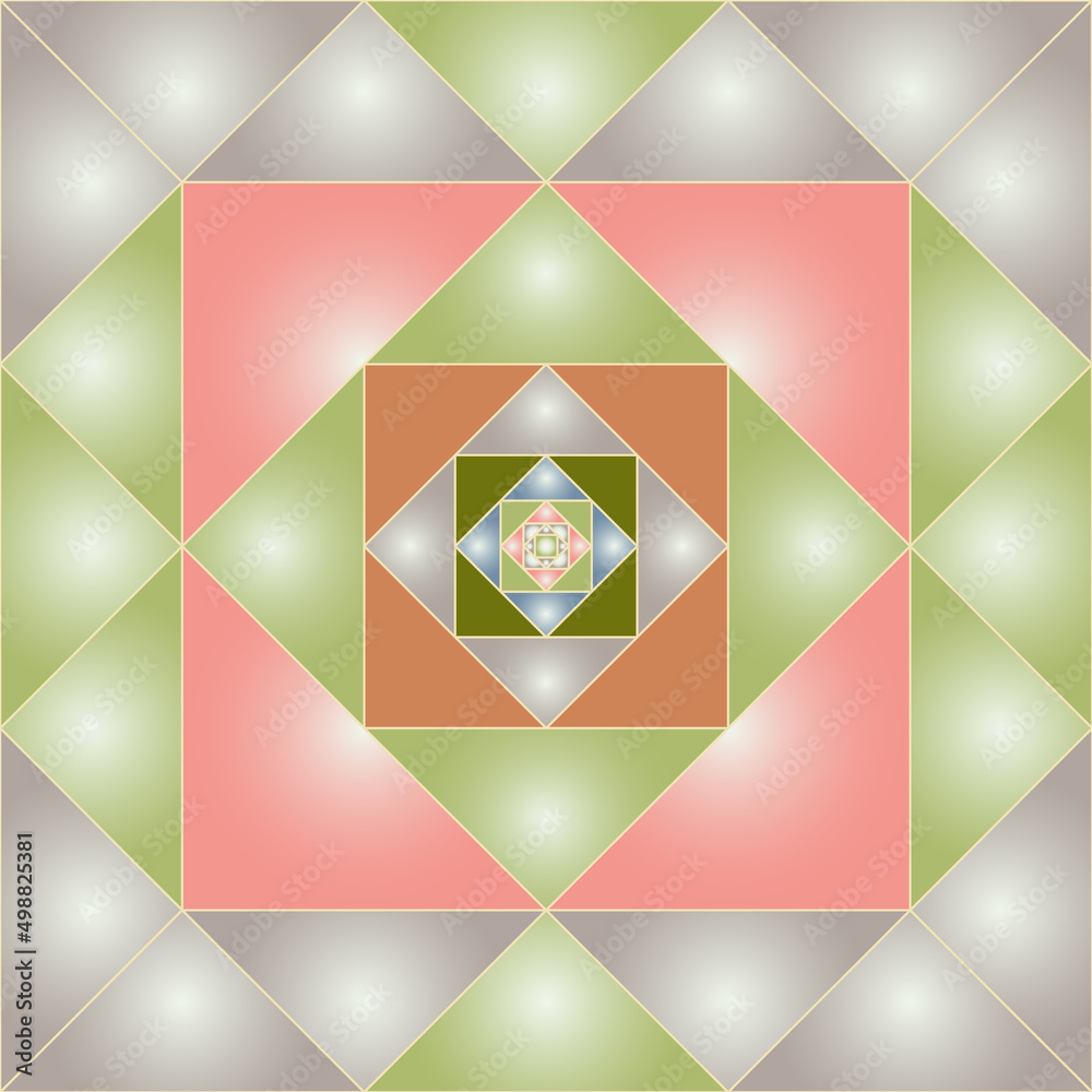 Seamless, Vector Image of Squares and Gradients in Pink and Green Tones ...
