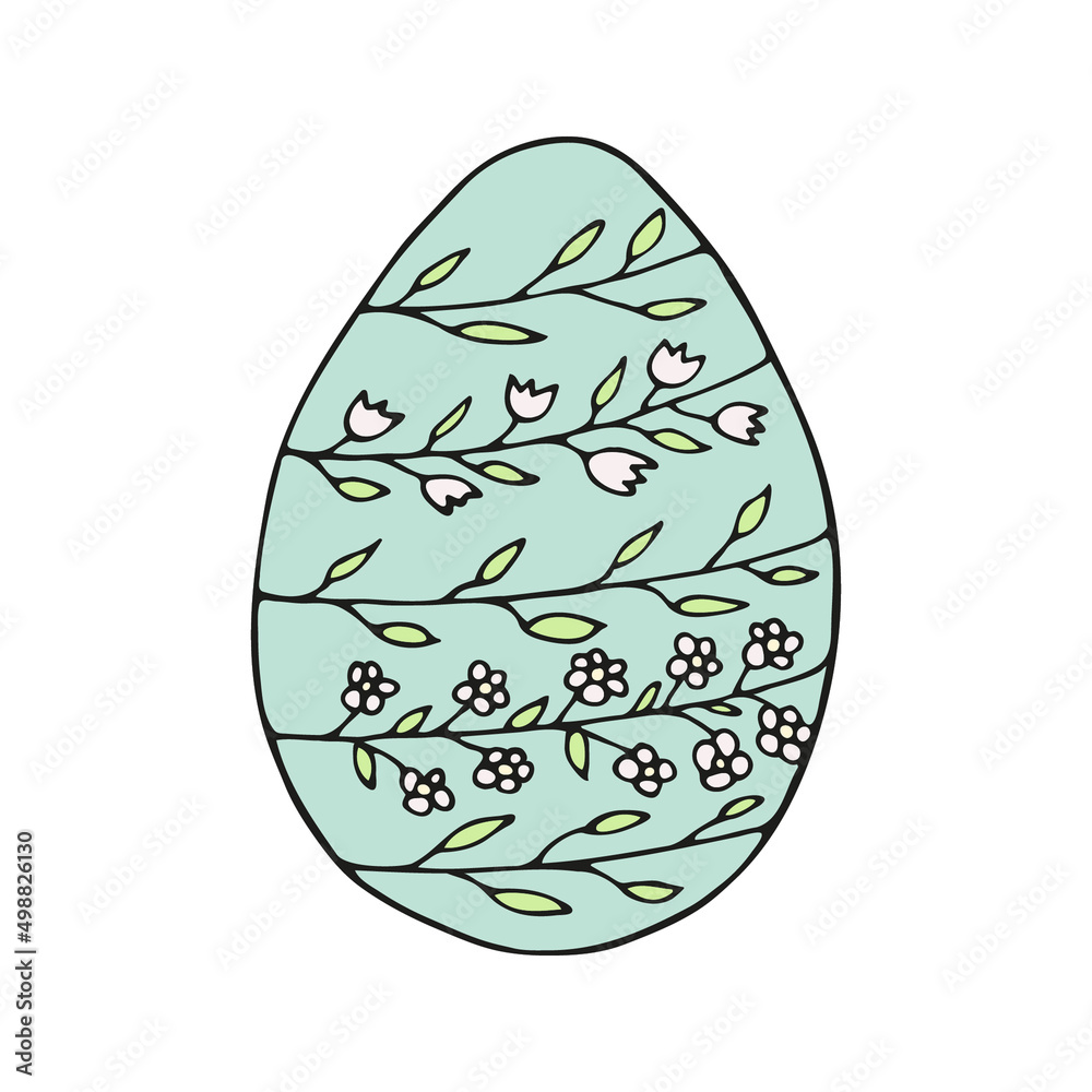 Hand drawn easter eggs with decoration. Doodle vector Hand drawn easter eggs with decoration. Doodle vector