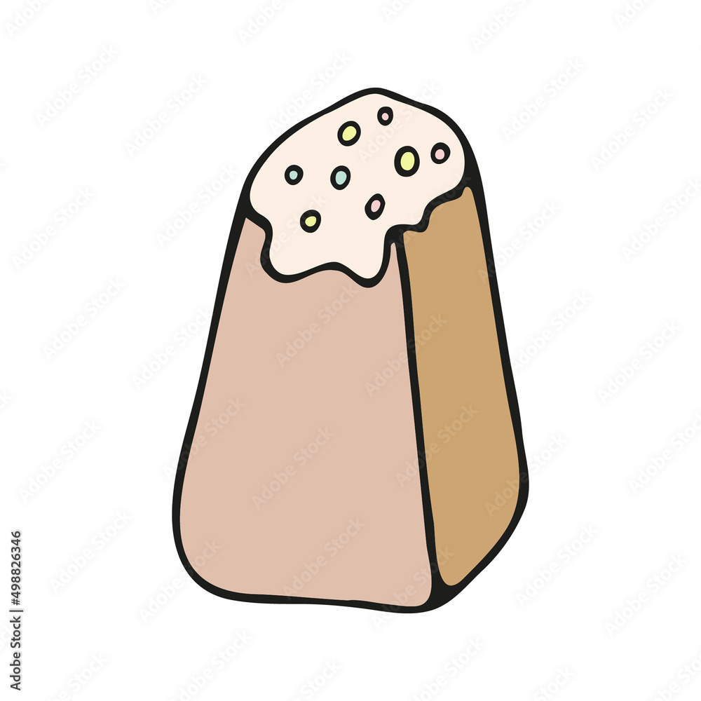 Hand drawn easter cake, bread. Doodle vector illustration Hand drawn easter cake, bread. Doodle vector illustration