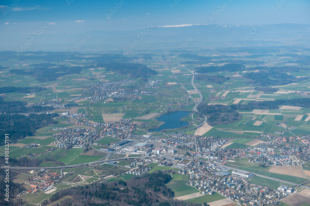 aerial view of Schönbühl and Moossee