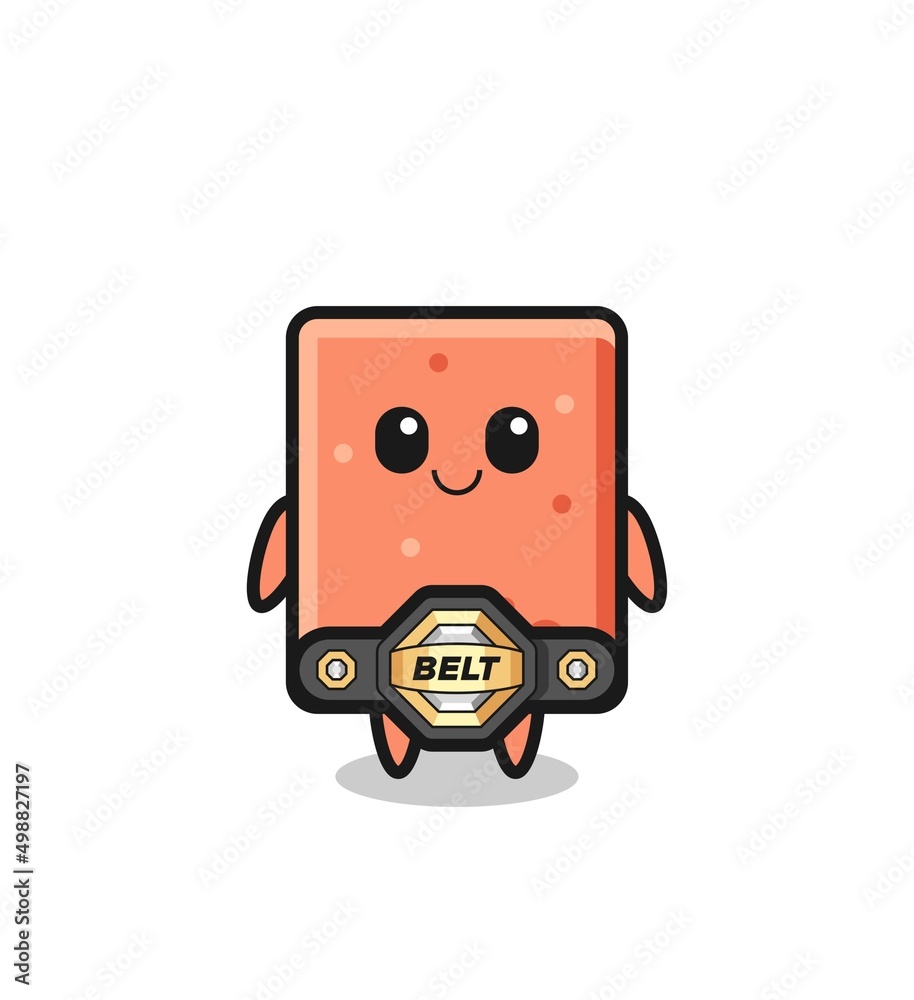 the MMA fighter brick mascot with a belt
