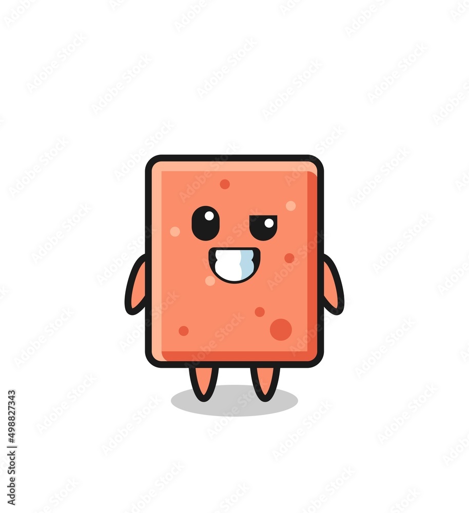 cute brick mascot with an optimistic face cute brick mascot with an optimistic face