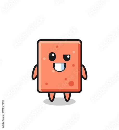 cute brick mascot with an optimistic face