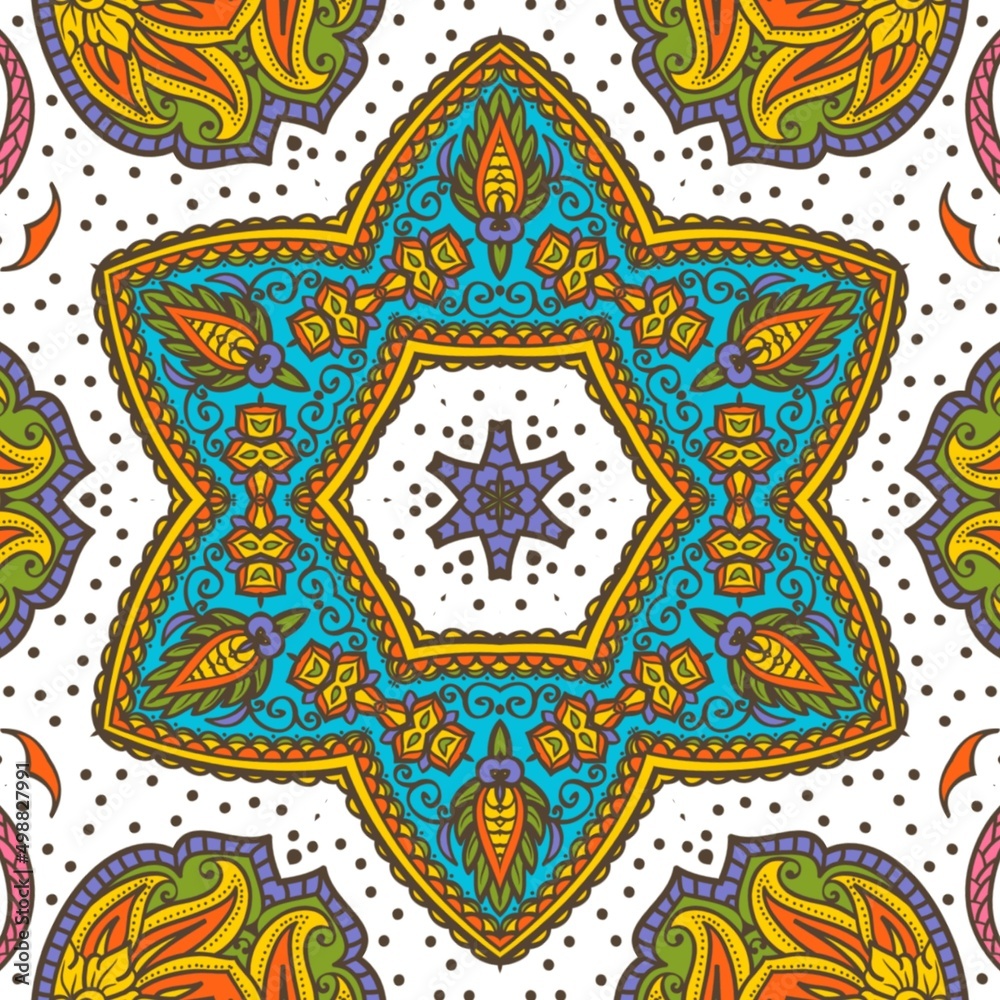 Abstract Pattern Floral Blue Pink Orange Green 360 Abstract Pattern Floral Blue Pink Orange Green 360