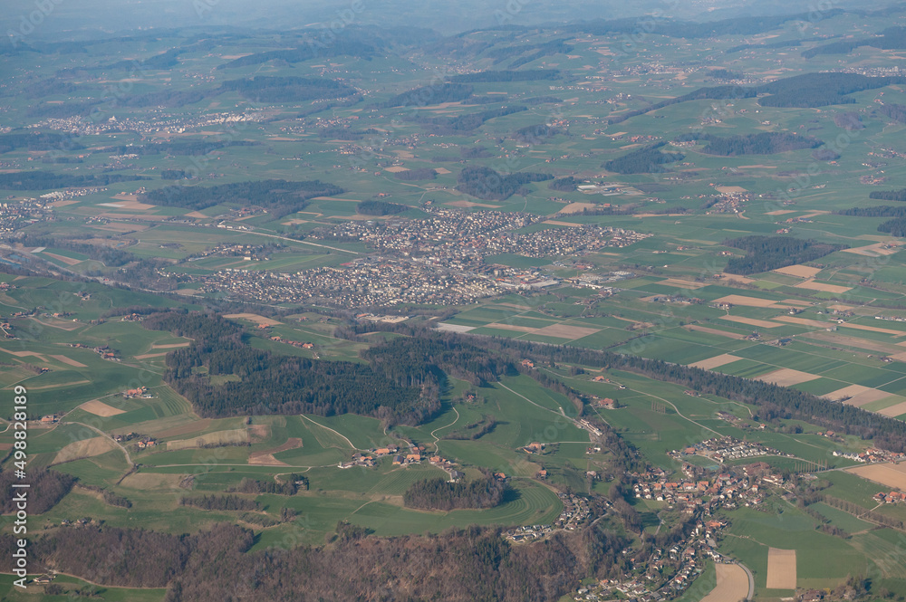 aerial view of Münsingen and surroundings