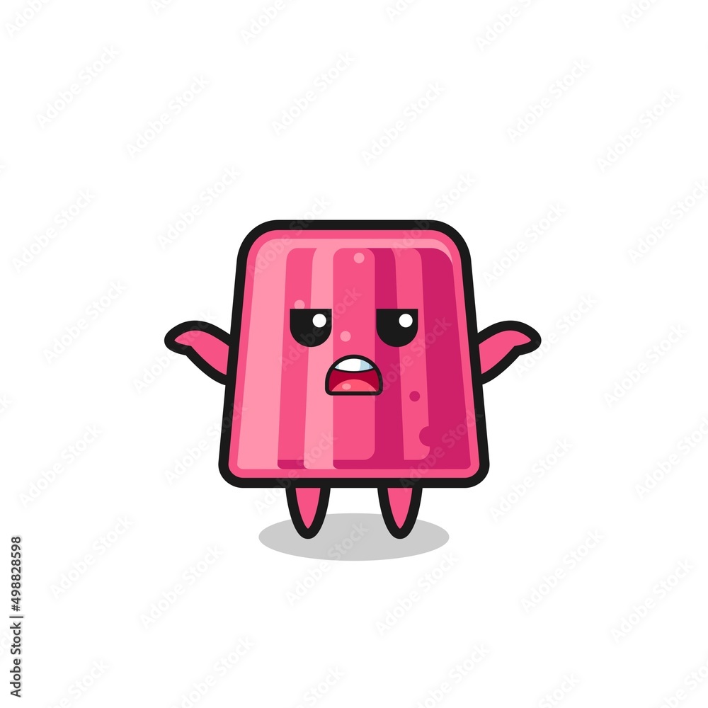 Fototapeta premium jelly mascot character saying I do not know