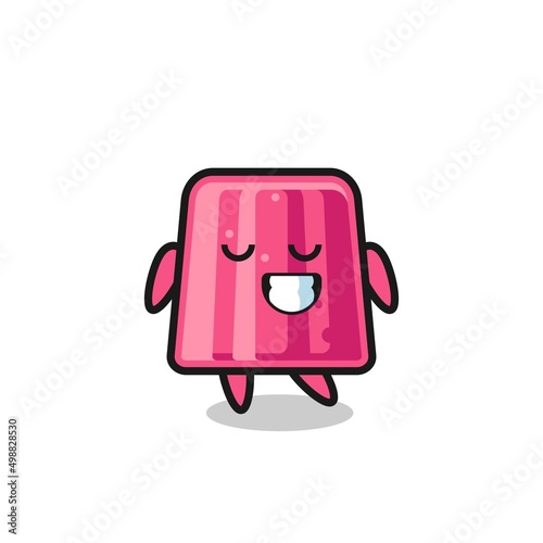 jelly cartoon illustration with a shy expression