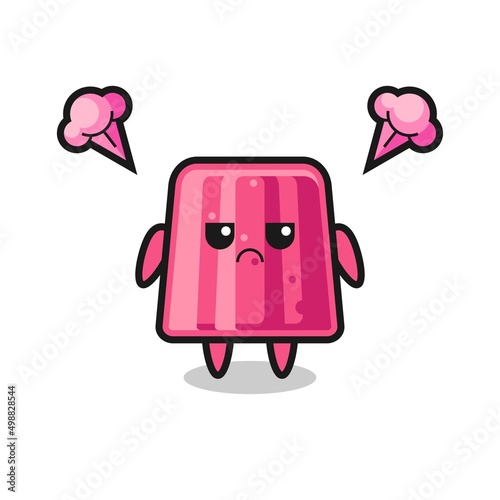 annoyed expression of the cute jelly cartoon character