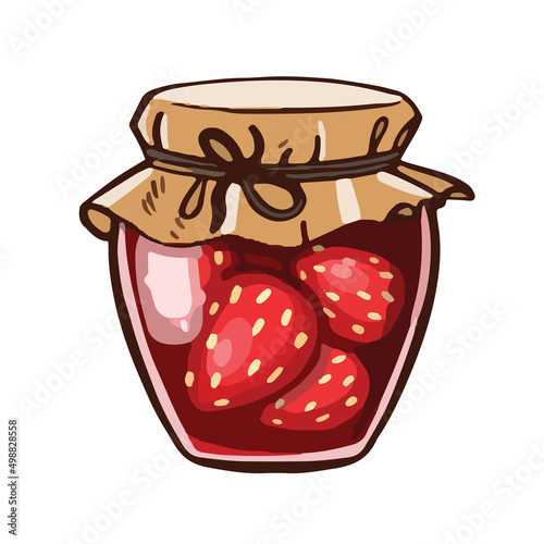Red jam strawberry blanks. vector illustration Cartoon style.