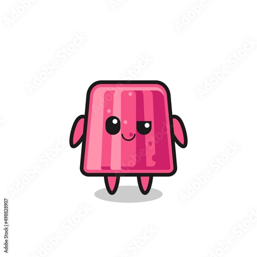 jelly cartoon with an arrogant expression