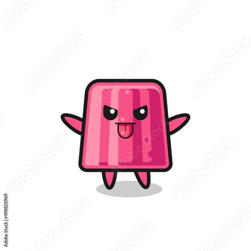 naughty jelly character in mocking pose