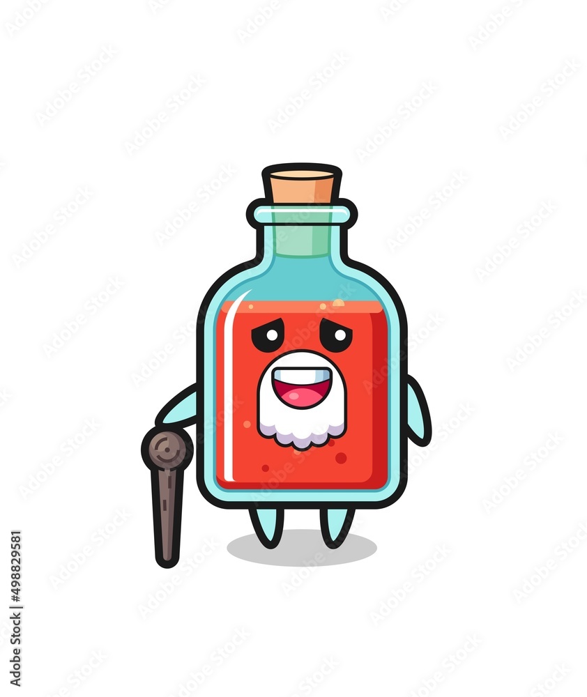 cute square poison bottle grandpa is holding a stick cute square poison bottle grandpa is holding a stick