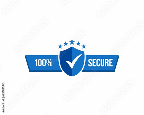 Secure protection vector stamp on white background