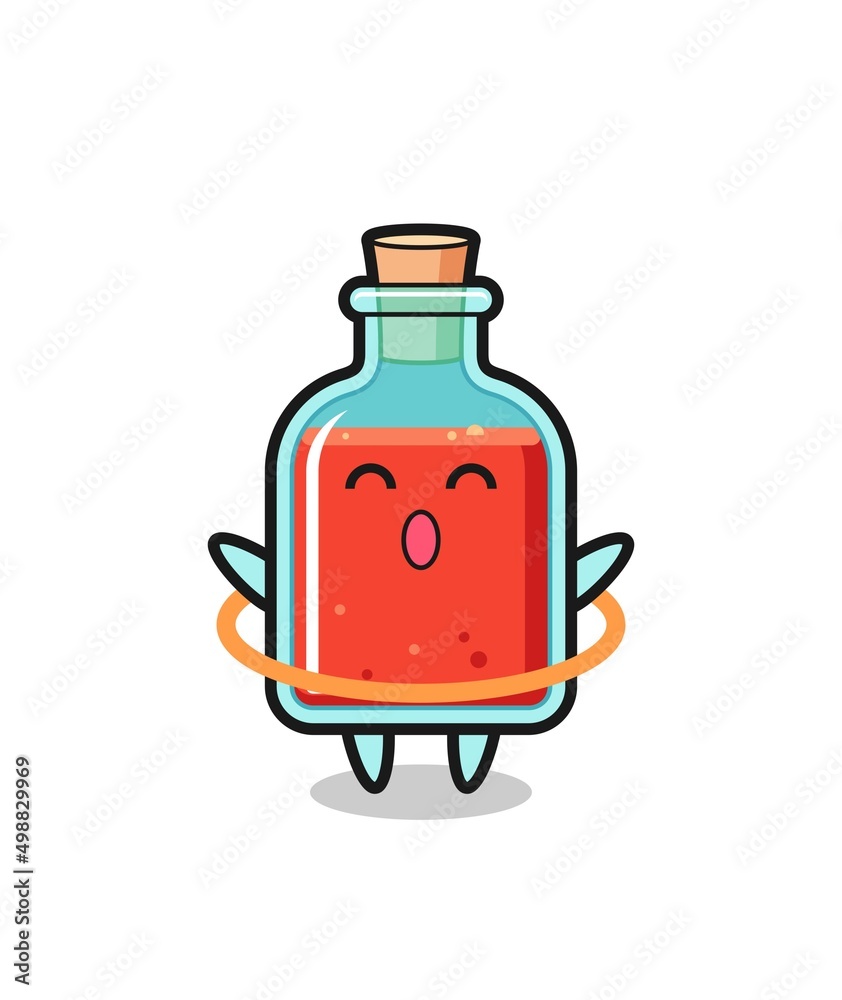 cute square poison bottle cartoon is playing hula hoop cute square poison bottle cartoon is playing hula hoop