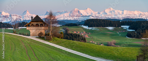 Emmental farmhouse with a view of the Bernese Alps