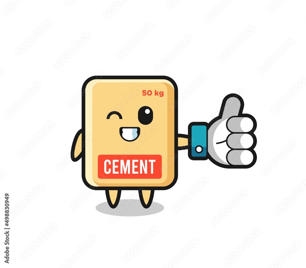 cute cement sack with social media thumbs up symbol cute cement sack with social media thumbs up symbol