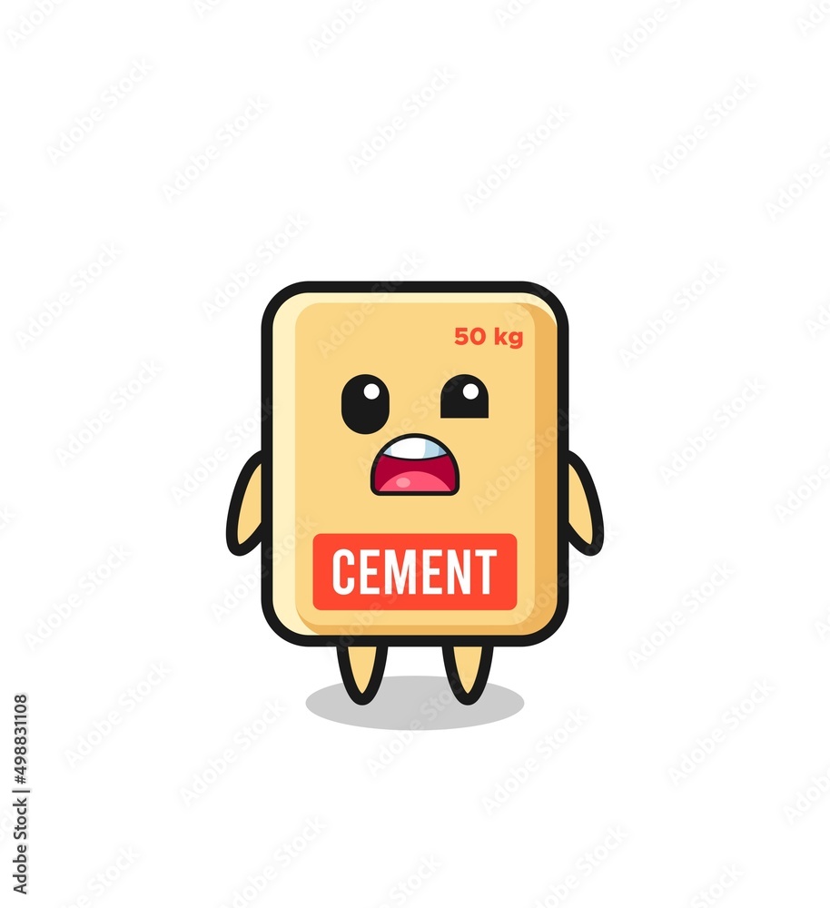 the shocked face of the cute cement sack mascot the shocked face of the cute cement sack mascot