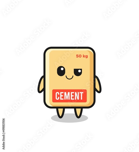 cement sack cartoon with an arrogant expression