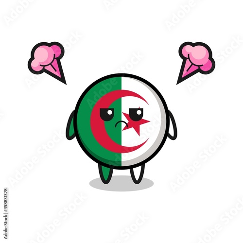 annoyed expression of the cute algeria flag cartoon character