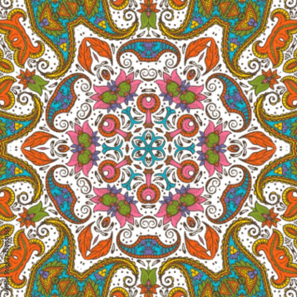 Abstract Pattern Floral Blue Pink Orange Green 56 Abstract Pattern Floral Blue Pink Orange Green 56