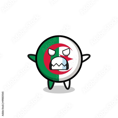 wrathful expression of the algeria flag mascot character