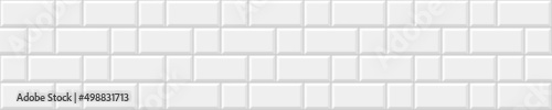 White square tile background. Ceramic or stone brick wall. Kitchen backsplash or bathroom floor decoration. Interior or exterior facade texture. Seamless pattern. Vector flat illustration