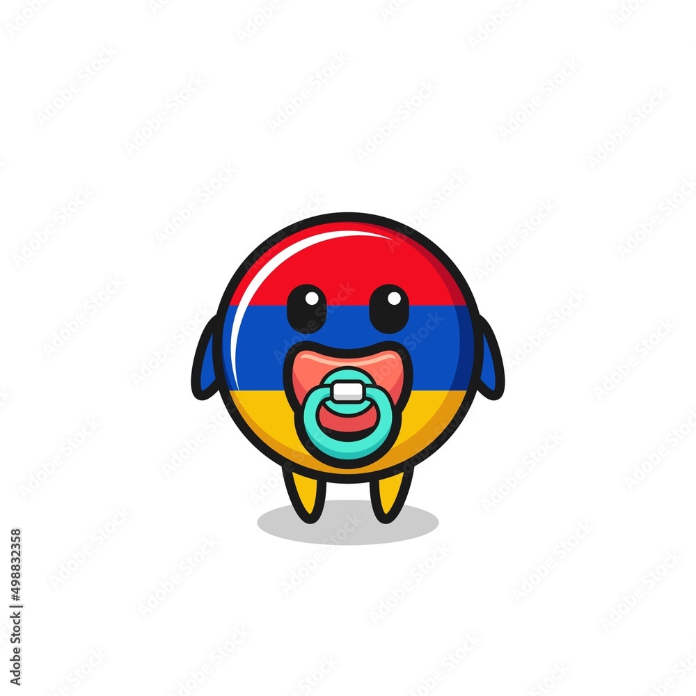baby armenia flag cartoon character with pacifier