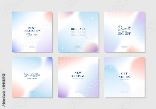 Beautiful gradient social media post template
