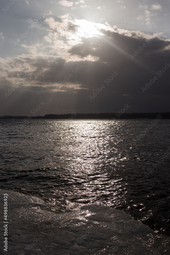 Sunset over the Volga river. Samara, Russia. Sunset over the Volga river. Samara, Russia.