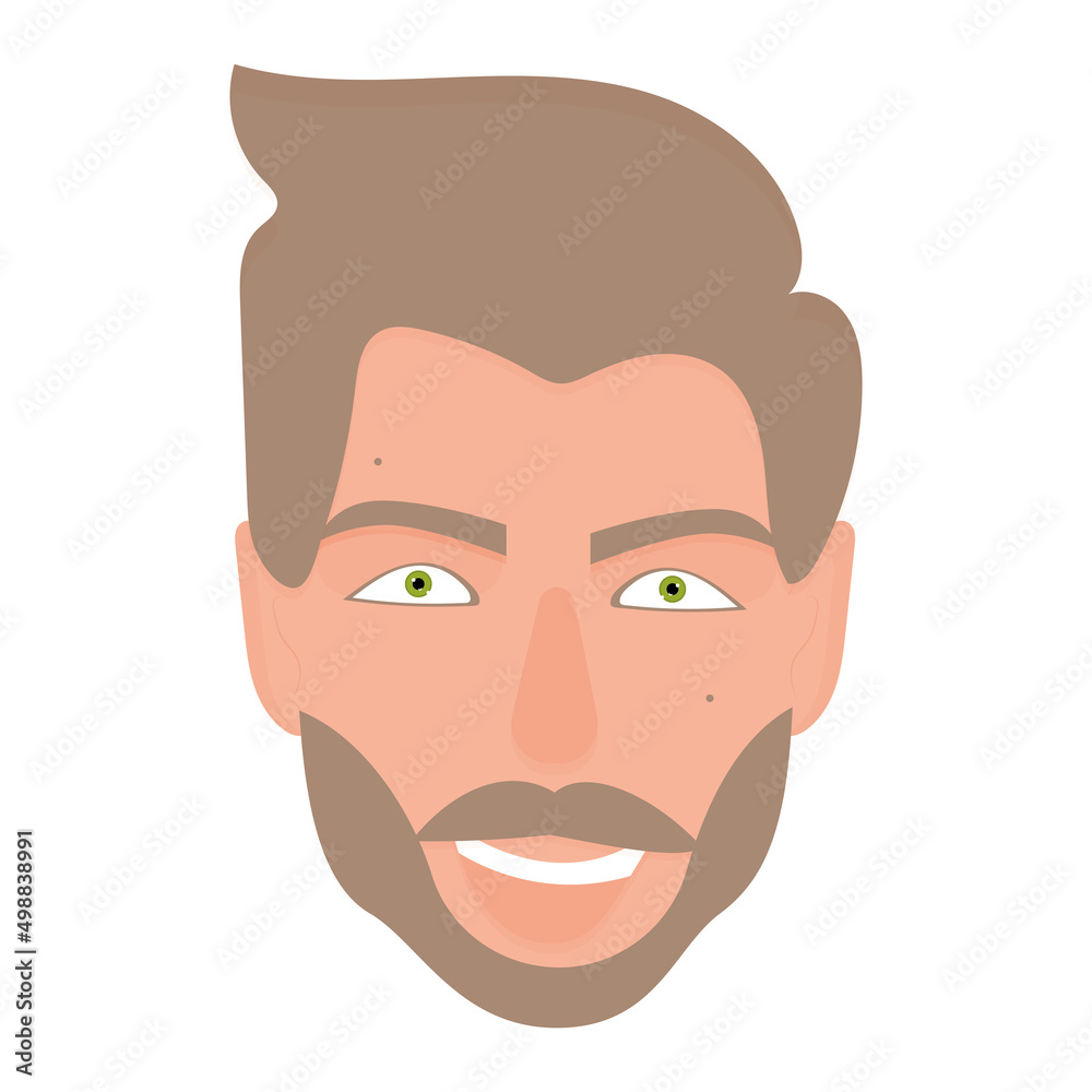 Isolated male hipster avatar with beard Vector Isolated male hipster avatar with beard Vector