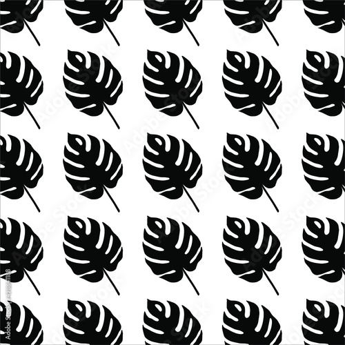 Tropical Leaf Motifs Pattern. Decoration for Interior  Exterior  Carpet  Textile  Garment  Cloth  Silk  Tile  Plastic  Paper  Wrapping  Wallpaper  Pillow  Sofa  Background  Ect. Vector Illustration