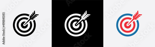 Target with arrow icon sign. Bullseye symbol vector for apps and websites