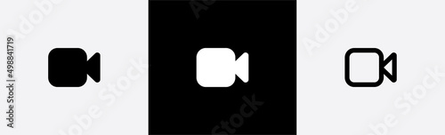 Video camera icon. Video streaming sign. Video call symbol, vector illustration