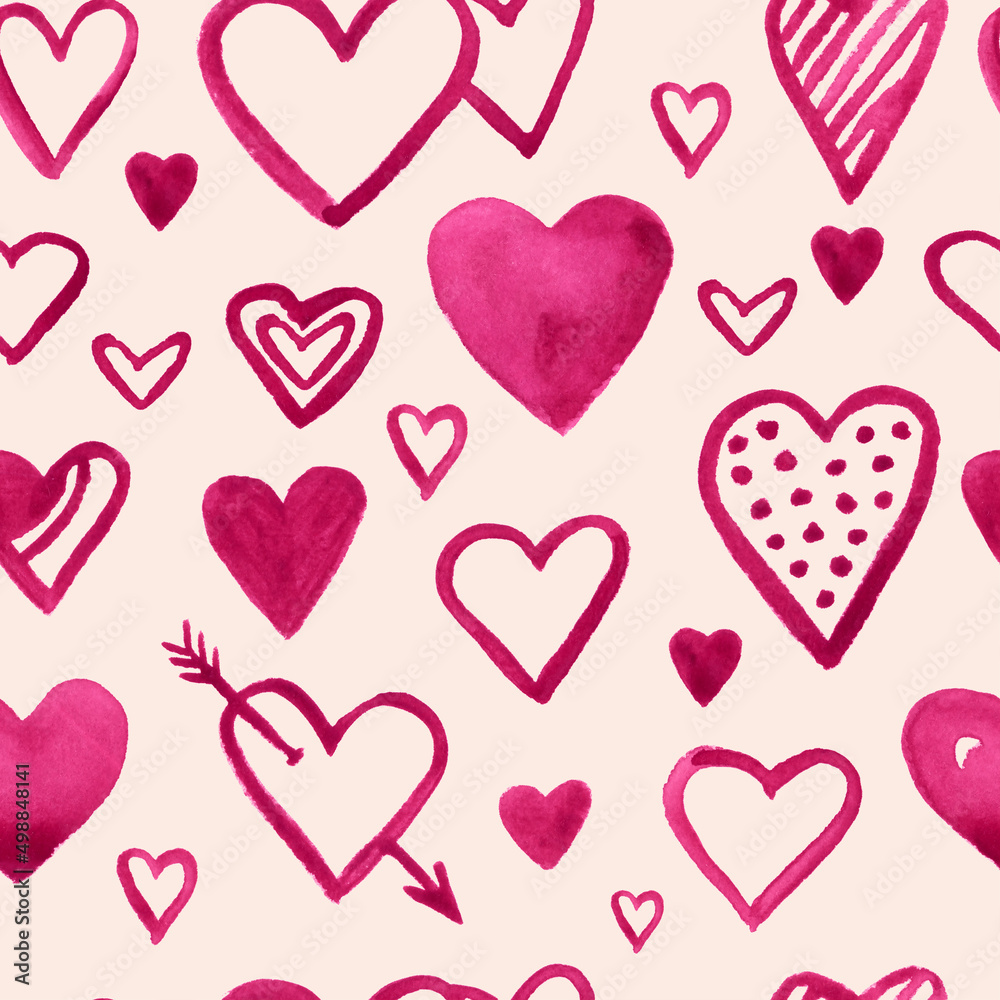 Valentine's day hearts seamless pattern