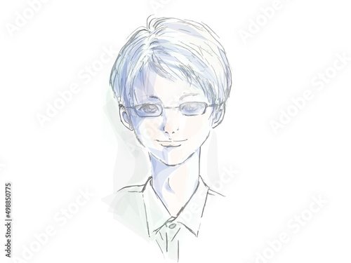 中学生　男子　思春期の男の子のベクターイラスト